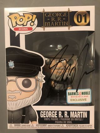 George R R Martin Signed Autographed Funko Pop In Person Game Of Thrones