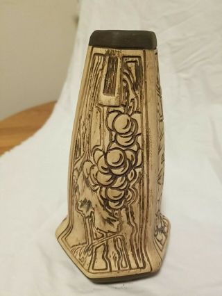 Old Weller Art Pottery Burntwood Grape Arts & Crafts Octagon Vase