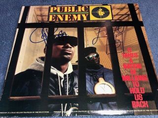 Chuck D & Flavor Flav Signed Autographed Public Enemy Record Album Lp