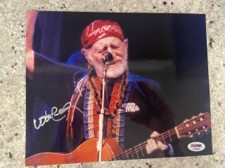 Willie Nelson Signed 8x10 Picture Psa Dna On The Road Again The Highwaymen
