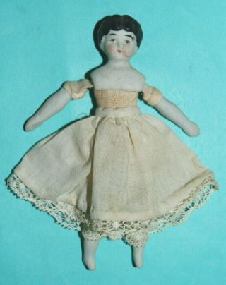 Small Cute Vintage German Porcelain Baby Doll In Dress Marked Germany