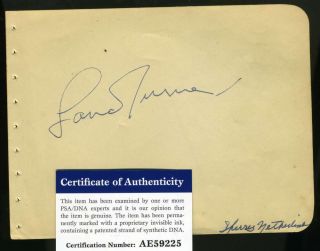 Lana Turner Hand Signed Psa Dna Album Page Autograph Authentic
