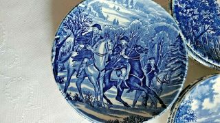 9 Staffordshire England Liberty Blue Coasters Plates or Butter Pats 3