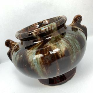 Antique 1910 - 1930 Brush McCoy Onyx Pottery Vase Urn With Handles 2