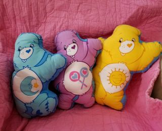 Care Bears Handmade Pillows Set Of 3 | Funshine Bear,  Bedtime Bear & Share Bear