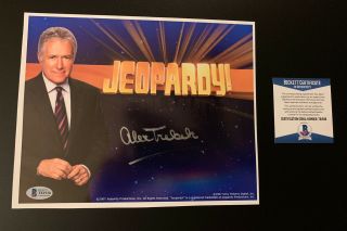 Alex Trebek Signed 8x10 Photo Jeopardy Host Beckett Bas