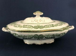 Antique Wood & Son Royal Semi - Porcelain Covered Serving Dish Madras 1891 - 1907