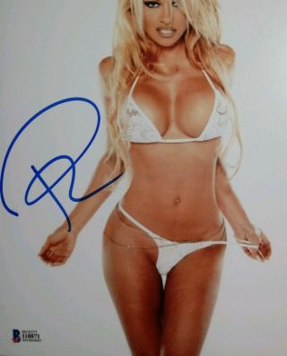 Pamela Anderson Signed Autographed 8x10 Photo - Pam Baywatch Sexy - Beckett BAS 2