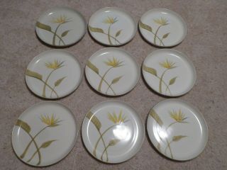 9 Vintage Winfield China Bird Of Paradise 10 " Dinner Plates Cond.