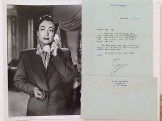 Joan Crawford Signed 1963 Letter Envelope Photo Letterhead Movie Star Glamour
