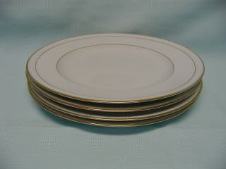 4 Noritake White Scapes 4061 Lockleigh 10 - 3/4 " Dinner Plates