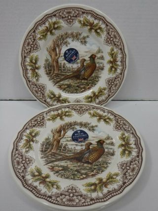 Royal Stafford Pheasant Homeland Harvest Porcelain - Set Of 4 - 8.  5 " Salad Plates