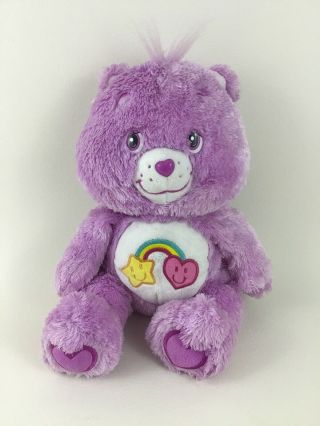 Care Bears Best Friend Bear Purple 14 " Plush Fluffy Soft Stuffed Toy 2006 Tcfc