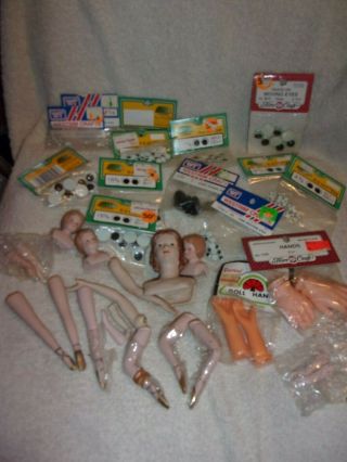 Doll Making Supplies Eyes,  Arms,  Legs,  Heads,  Hands Porcelain & Plastic