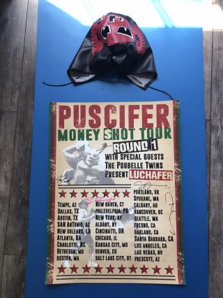 Puscifer Money Shot Round 1 Signed Tour Poster Print W/ Mask