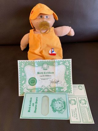 Vintage Cabbage Patch Kids Preemie Boy Doll With Pacifier And Birth Certificate