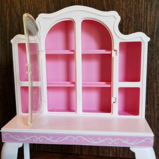 Barbie Sweet Roses Furniture Dining Room Hutch China Cabinet Buffet 1984 Pink 3