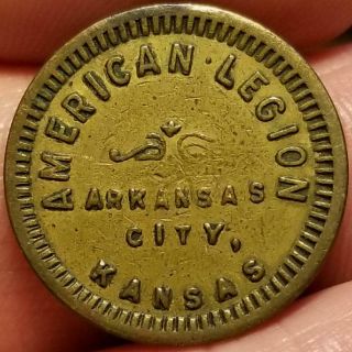 Vtg.  Fraternal Trade Token American Legion Arkansas City,  Kansas For 5 Cents