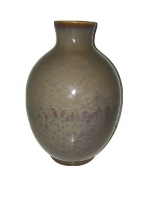 Vintage Roseville Art Pottery Art Deco Brown Glazed Vase 9 1/2 Inches W/sticker
