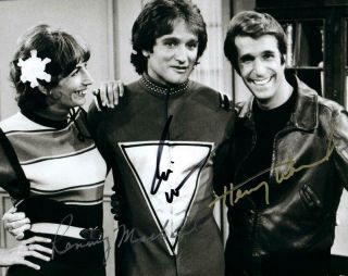 Robin Williams Henry Winkler Penny Marshall Signed 8x10 Photo Autographed Piccoa