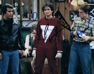 Ron Howard Henry Winkler Robin Williams Autographed 8x10 Photo Signed Pic