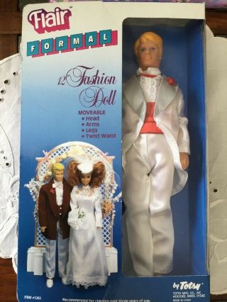Vtg Totsy Flair Formal 12” Fashion Doll Tnt Clone Ken White,  Red Tux Nrfb 1265