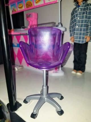 2007 Barbie Doll My Dream House Purple Glam Office Room Manager Chair Furniture