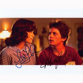 Michael J.  Fox & Lea Thompson (63610) - Autographed In Person 8x10 W/
