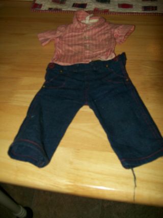 Terri Lee Doll Red And White Shirt& Jeans,  Tagged