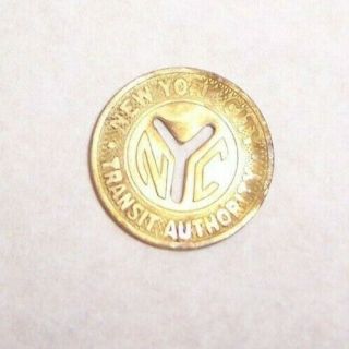 York City Transit Authority Vintage Railway Trolley Token Large Y Cut Out