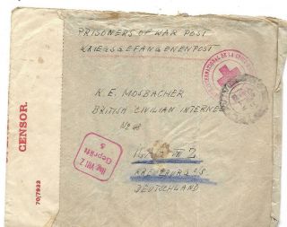 Letter Prisoner Of War Post 2wwr Germny 1942 Sent From Palestine 0pen By Censor