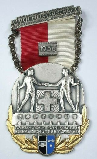 1956 Match Meisterschaft Swiss Shooting Medal - Paul Kramer Neuchatel