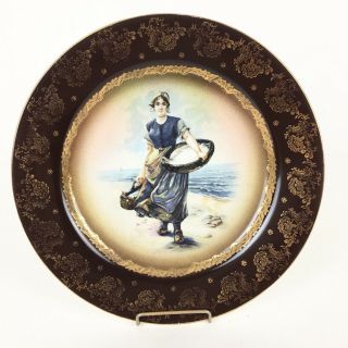 Antique Royal Vienna Signed Portrait Cabinet Plate Beehive Mark