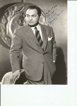 Edward G Robinson Signed Sepia Toned Photo Attractive In Great Shape