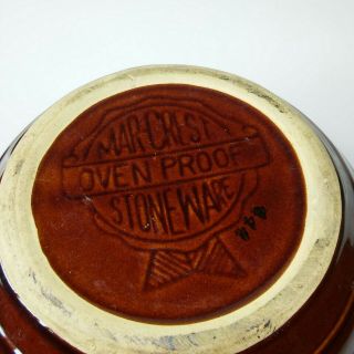 Marcrest Vintage Brown Ribbed Stoneware Nesting Mixing Bowls Set Of 5 2