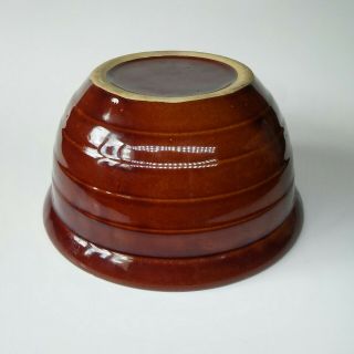 Marcrest Vintage Brown Ribbed Stoneware Nesting Mixing Bowls Set Of 5 3