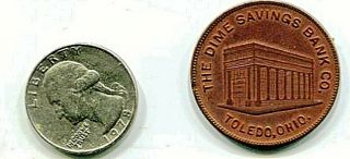 1922 - 1923 The Dime Savings Bank,  Toledo,  Ohio Christmas Savings Account Token