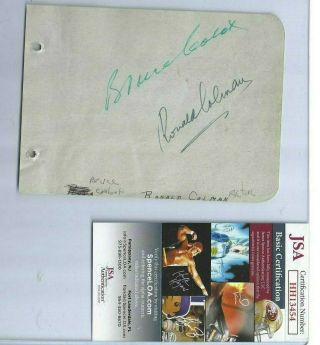 Ronald Colman Autographed Album Page Jsa Hollywood Theater Actor Dec 1958