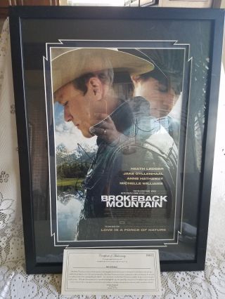 Jake Gyllenhaal Signed Brokeback Mountain Poster Framed With With Bonus