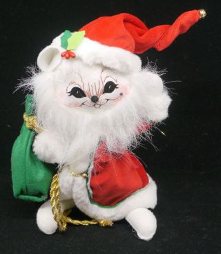 2006 Annalee Christmas Doll,  Mouse Santa Claus W Bag,  Mobilitee
