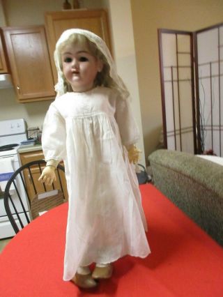 Georgeous Antique Victorian Edwardian White Doll Dress For Antique Doll