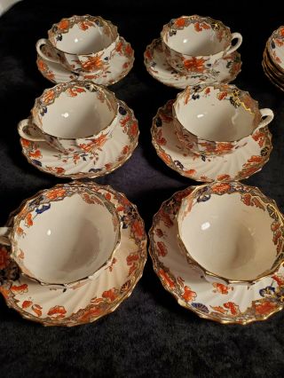 Antique 1864 - 1910 Copeland Spode Bertha 6 Tea Cups & 11 Saucers Antique