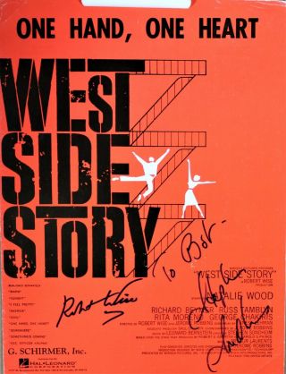 West Side Story Sheet Music Signed In - Person By Stephen Sondheim & Robert Wise