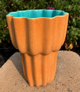 Vintage Catalina Pottery Saguaro Cactus Vase Terracotta/turquoise