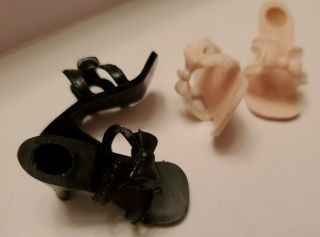 Vintage 2 Pair High Heel Shoes for 1950 ' s Fashion Doll,  1 - 1/2 
