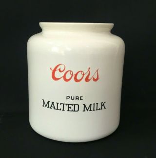 1930’s Coors Pottery Pure Malted Milk Ice Cream Fountain Ceramic Jar