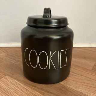 Rae Dunn “cookies” Canister Black Cookie Jar Ll By Magenta 8” X 5.  25”
