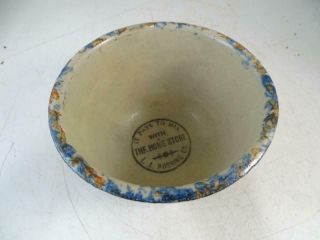 Antique Red Wing Spongeware Advertising Mixing Bowl Argyle Wi Home Store Vintage