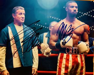 Sylvester Stallone & Michael B.  Jordan Hand Signed 8x10 Creed Rocky Balboa Usa