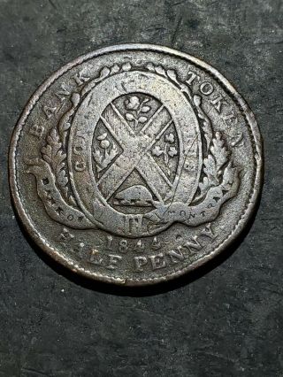 1844 Canada Bank Of Montreal 1/2 Penny Token 111